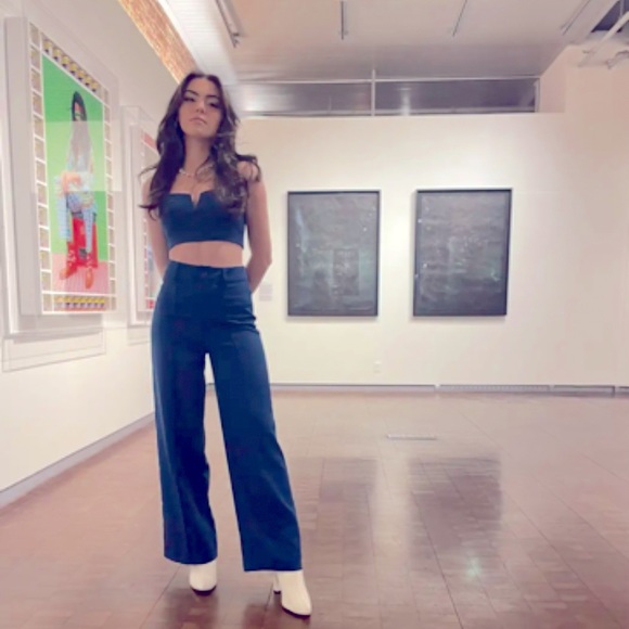 CIDER Two Piece Teal Crop Top and Trouser (xs) - Picture 6 of 6